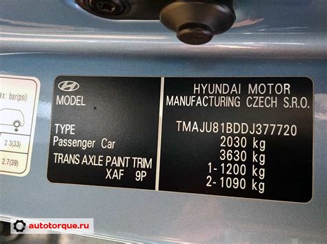 Определение местонахождения серийного номера двигателя на автомобиле Hyundai ix35