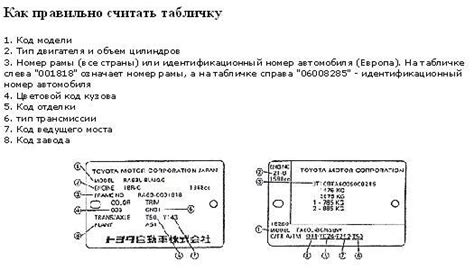 Основные сведения о местоположении идентификационного кода двигателя автомобиля Toyota Hiace